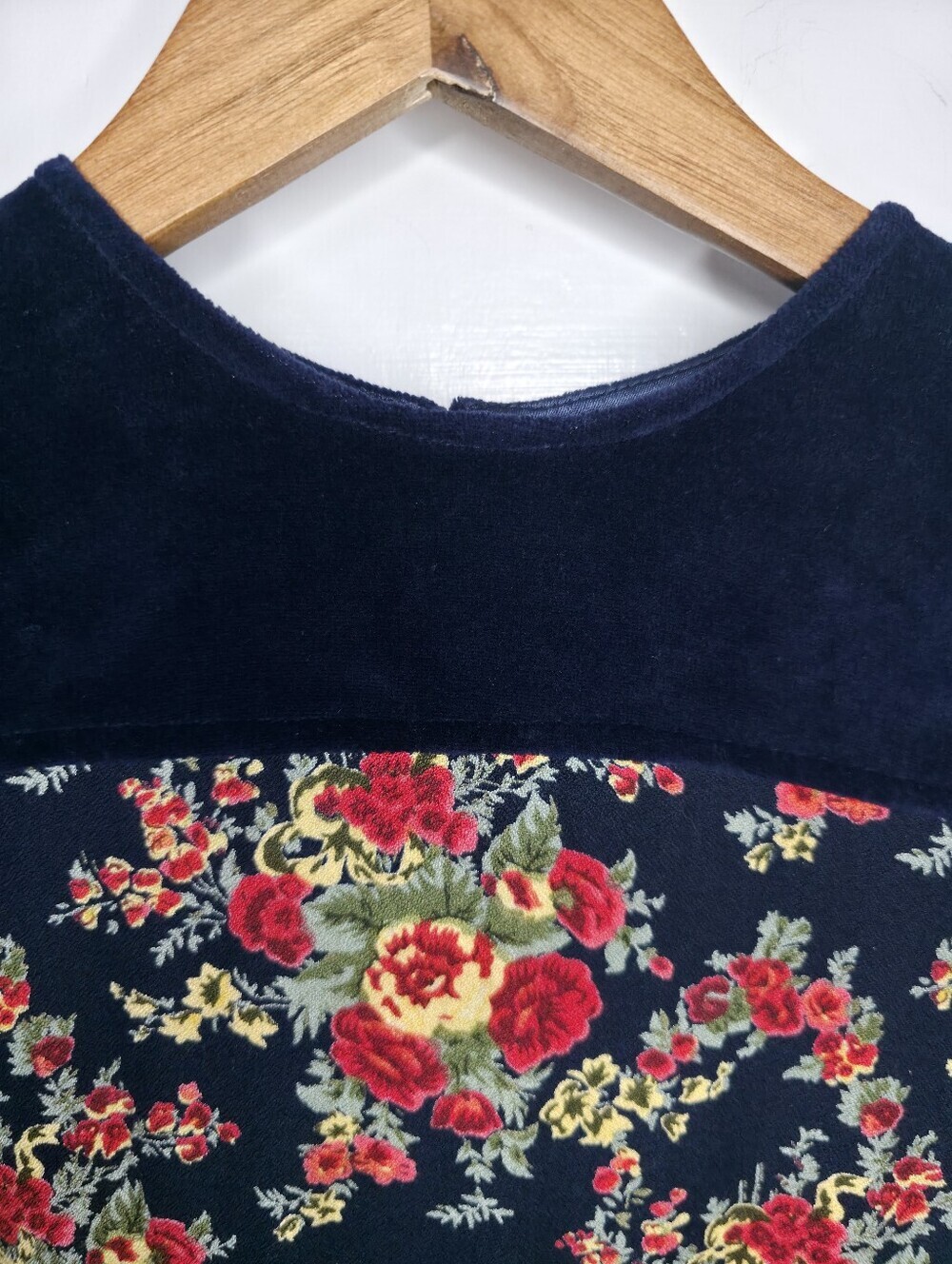 Vintage Cornelloki Dress by April Cornell – Girls Size 7/8 – Navy / Floral - Picture 5 of 8